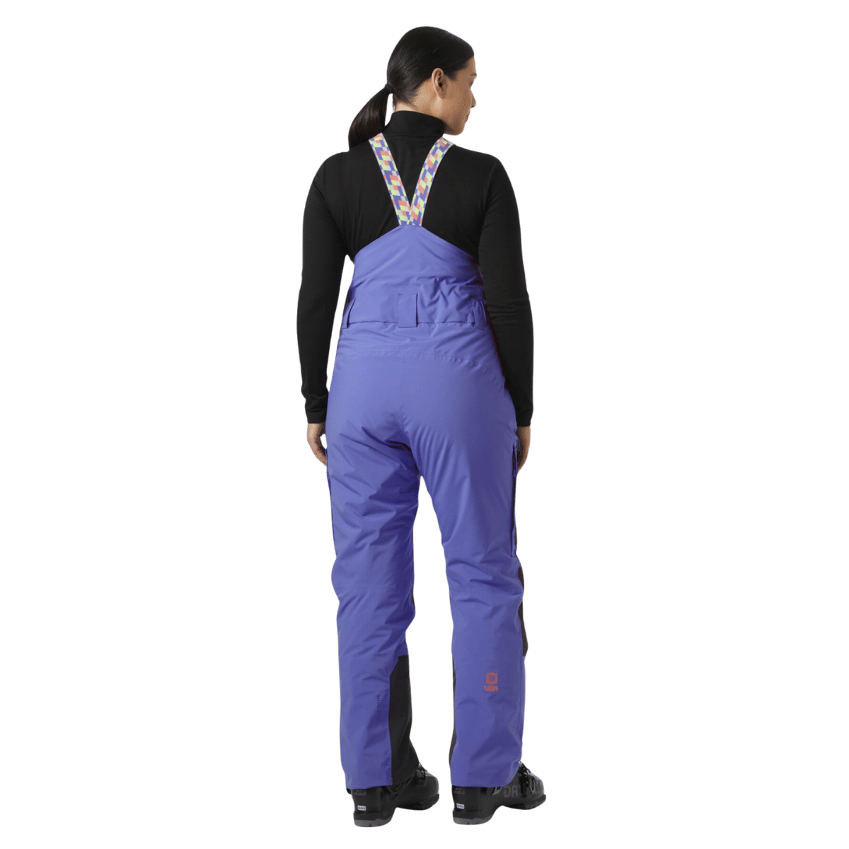 HELLY HANSEN SWITCH CARGO BIB PANTS WOMENS - ULTRA VIOLET_BACK ANGLE MODEL