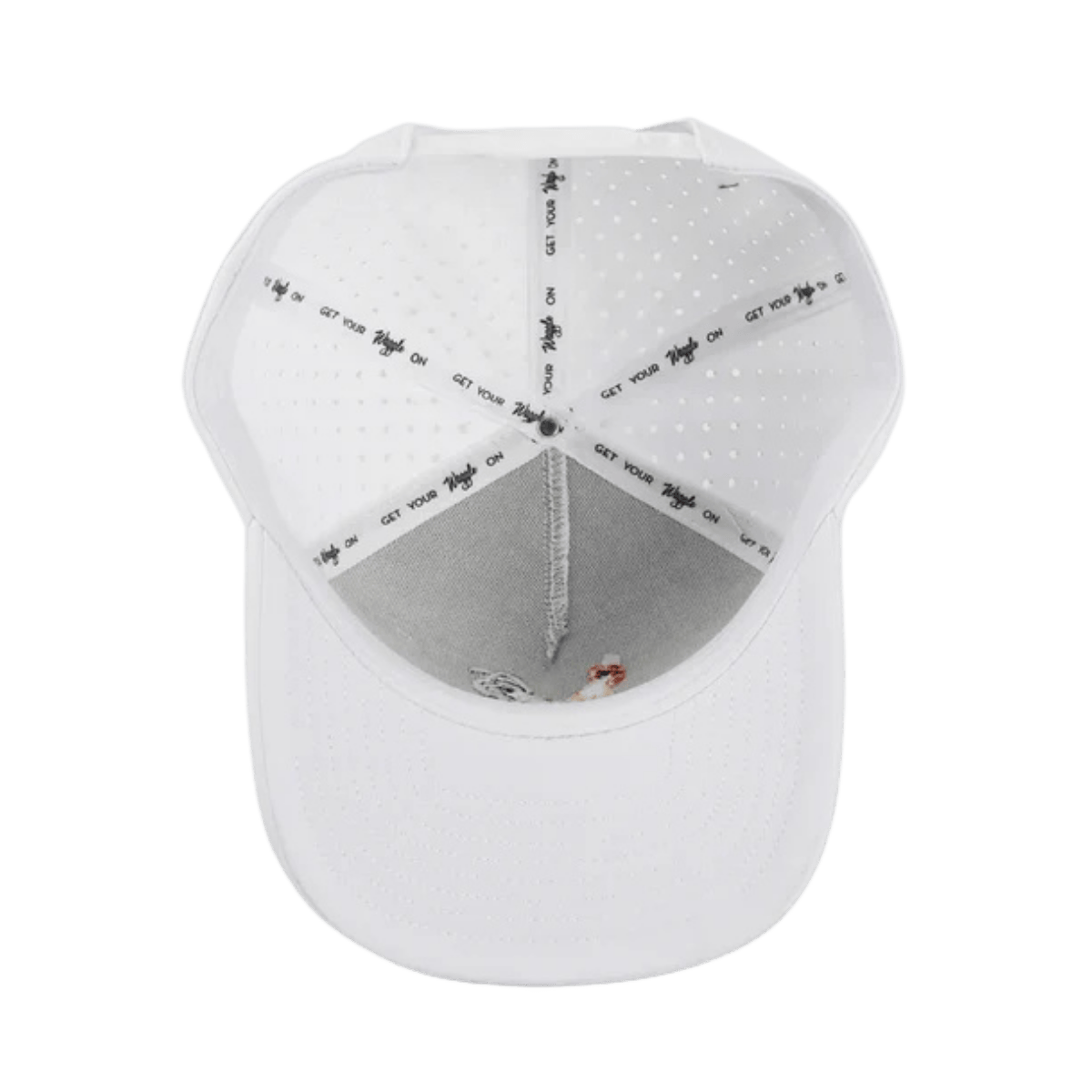 WAGGLE GOLF MEN'S FEELIN' COCKY HAT - WHITE - BOTTOM VIEW
