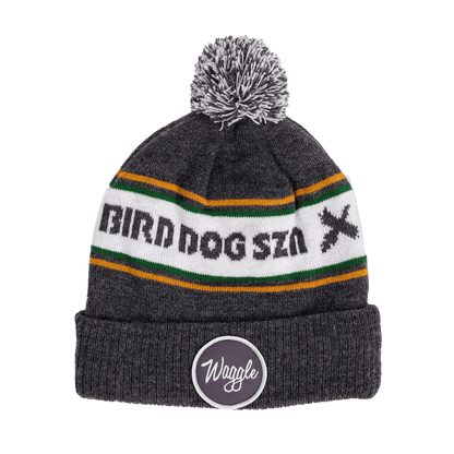 WAGGLE GOLF BIRD DOG SNZ POM BEANIE FRONT VIEW