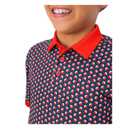 WAGGLE GOLF BOBBY CLASSIC POLO BLUE SIDE VIEW