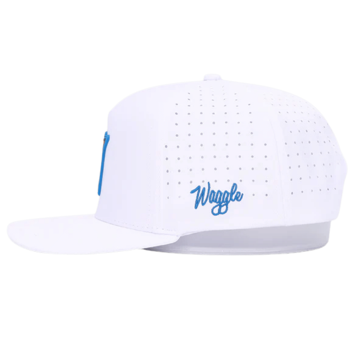 WAGGLE GOLF BREAKFAST OF GOLFERS HAT WHITE LEFT VIEW