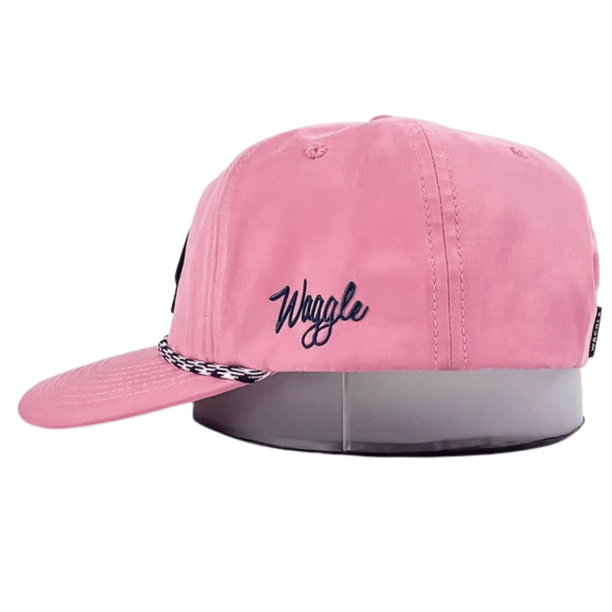 WAGGLE GOLF DAIRYLAND DRIVING RANGE ROPE HAT PINK SIDE VIEW