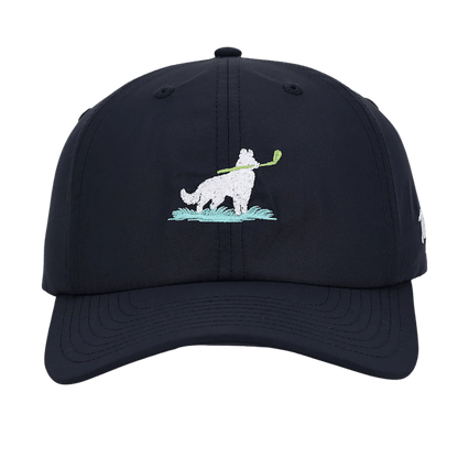 WAGGLE GOLF DOG TRACK FLIGHT HAT NAVY FRONT VIEW