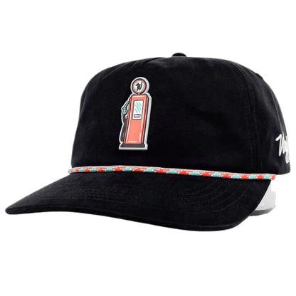 WAGGLE GOLF FORE FUEL ROPE HAT BLACK FRONT SIDE VIEW