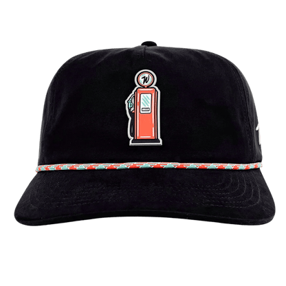 WAGGLE GOLF FORE FUEL ROPE HAT BLACK FRONT VIEW