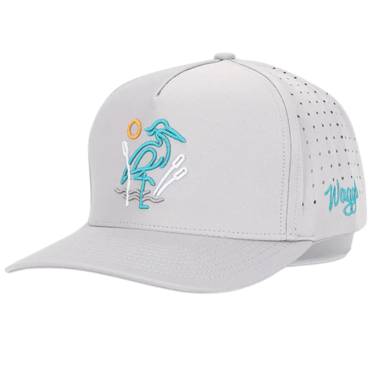 WAGGLE GOLF GREAT BLUE HAT GRAY FRONT SIDE VIEW