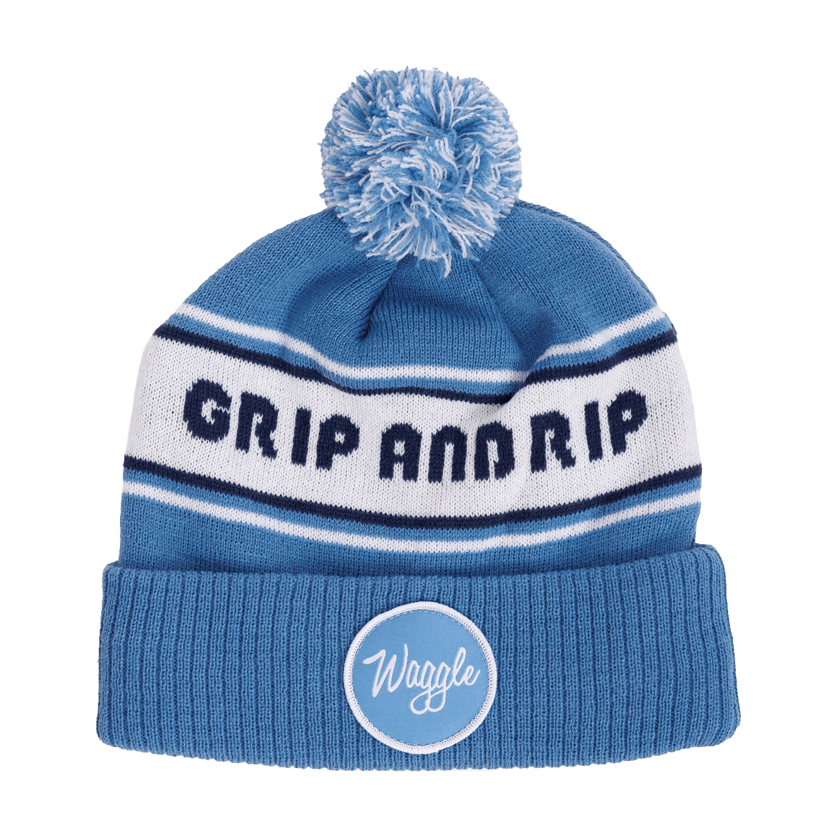 WAGGLE GOLF GRIP & RIP POM BEANIE FRONT VIEW