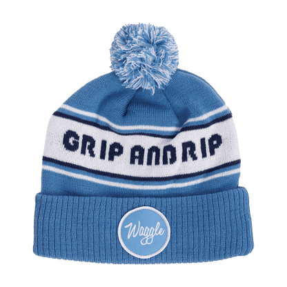 WAGGLE GOLF GRIP & RIP POM BEANIE FRONT VIEW