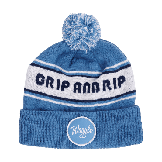 WAGGLE GOLF GRIP & RIP POM BEANIE FRONT VIEW