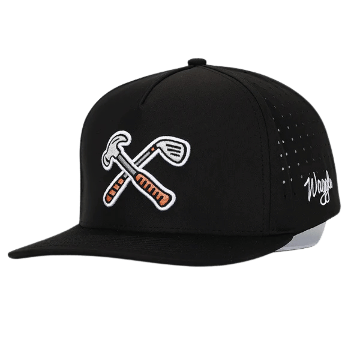 WAGGLE GOLF HANDYMAN HAT BLACK FRONT RIGHT VIEW