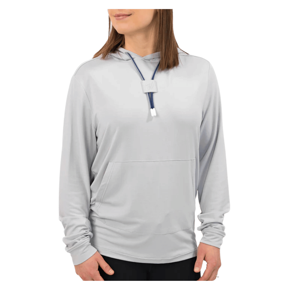 WAGGLE GOLF LINKSLUXE HOODIE SMOKE WOMEN FRONT VIEW