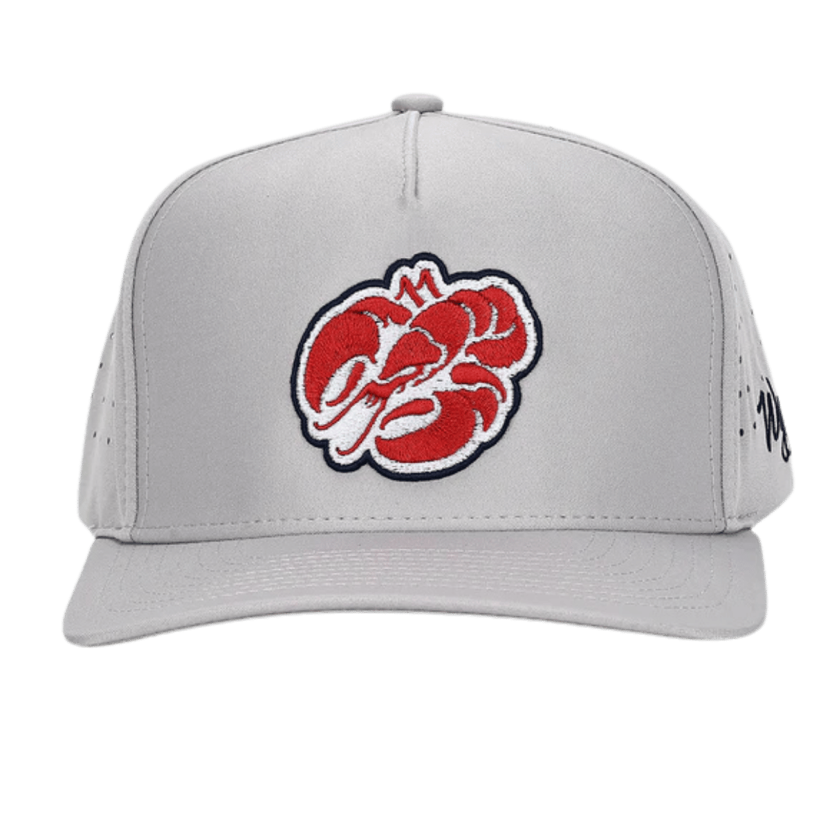 WAGGLE GOLF LOBSTAH HAT GRAY OVER SIZE FRONT VIEW
