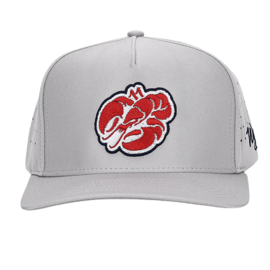 WAGGLE GOLF LOBSTAH HAT GRAY OVER SIZE FRONT VIEW