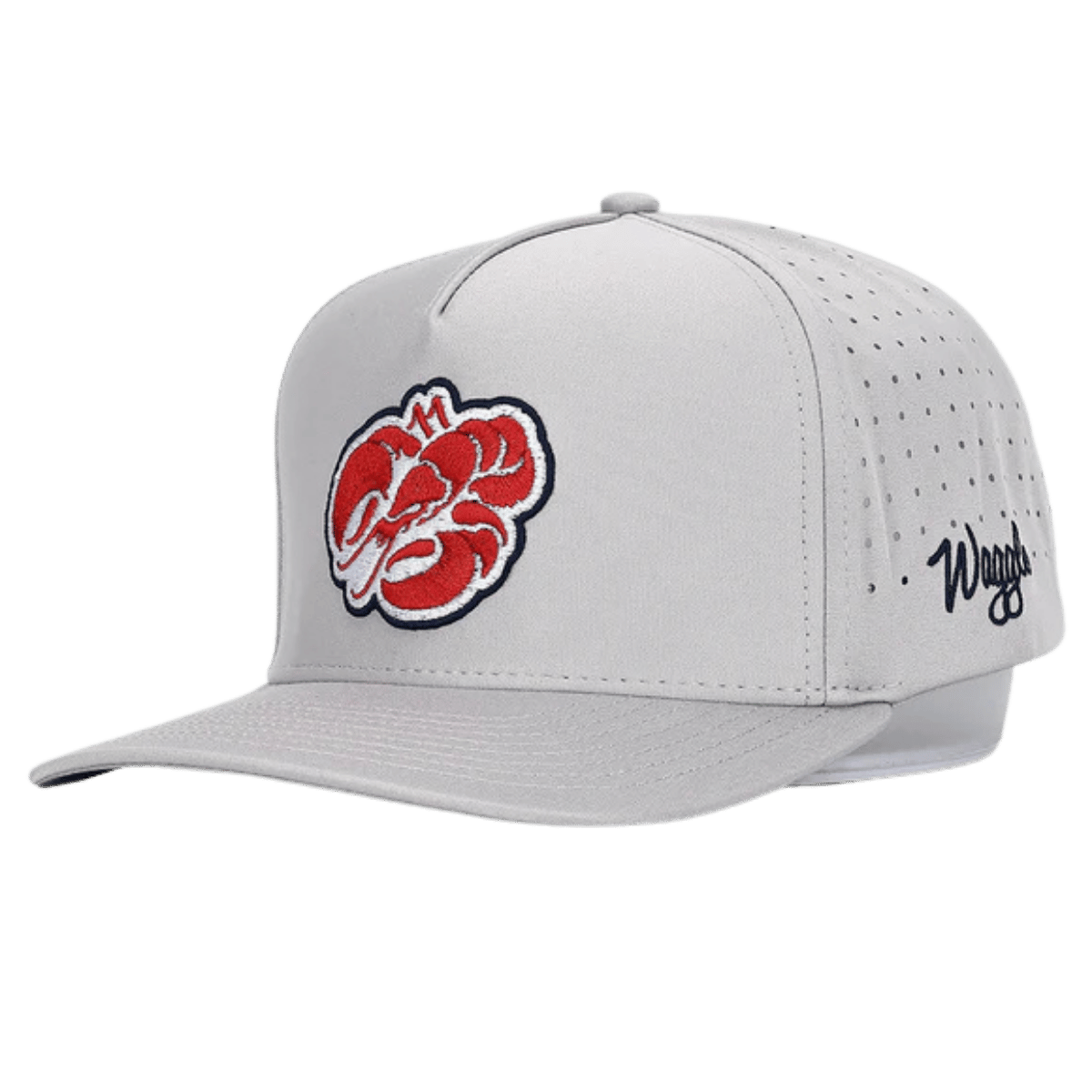 WAGGLE GOLF LOBSTAH HAT GRAY OVER SIZE SIDE VIEW