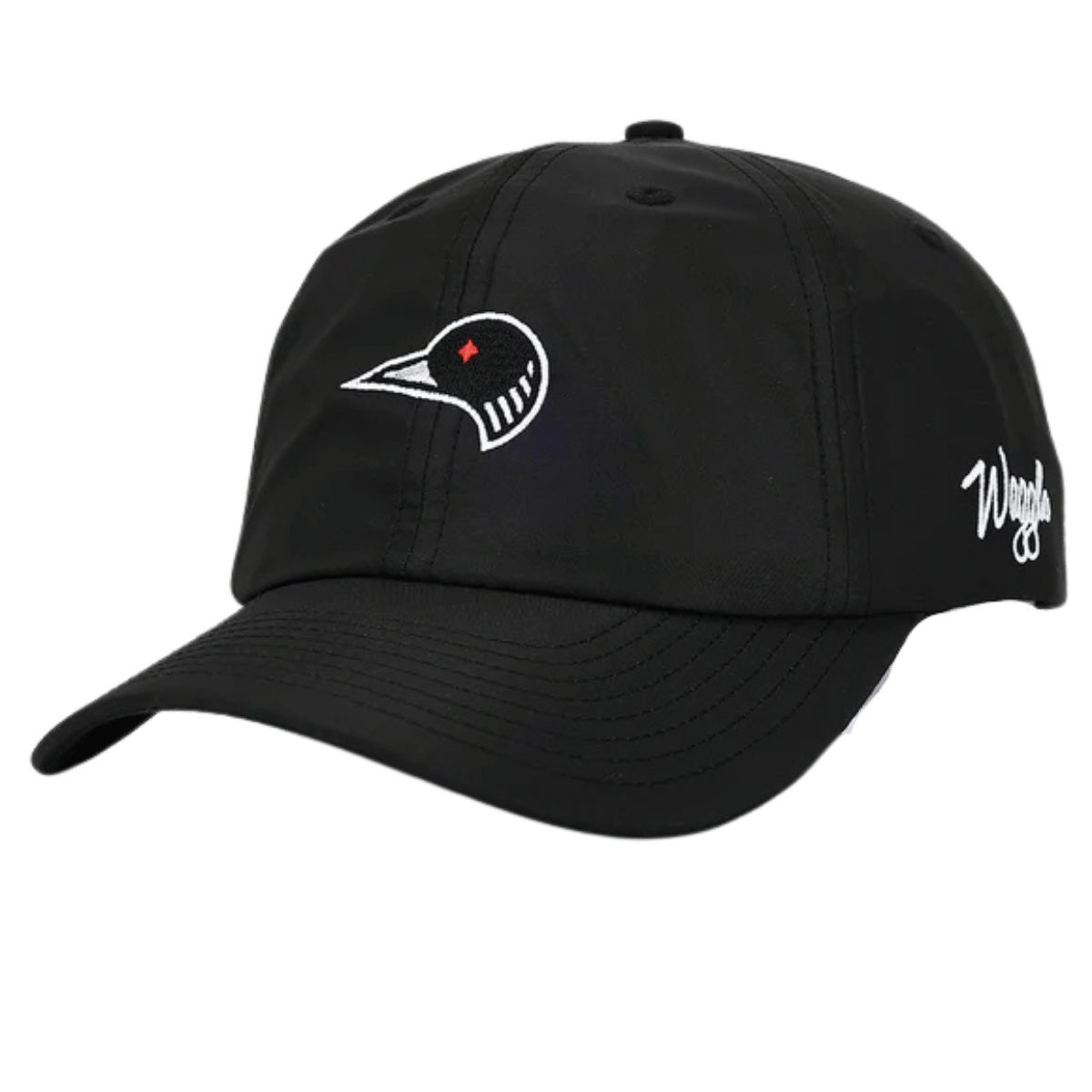 WAGGLE GOLF LOON LAKE 2.0 FLIGHT HAT BLACK FRONT SIDE VIEW