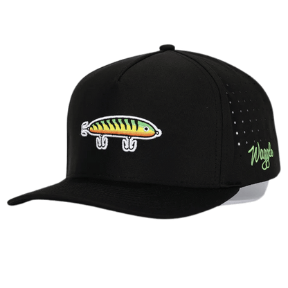 WAGGLE GOLF LURED IN HAT BLACK FRONT SIDE VIEW