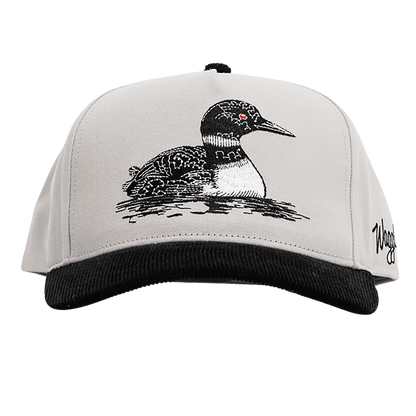 WAGGLE GOLF RED EYE CORDUROY BRIM HAT GREY FRONT VIEW