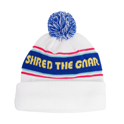 WAGGLE SHRED THE GNAR POM BEANIE BACK VIEW