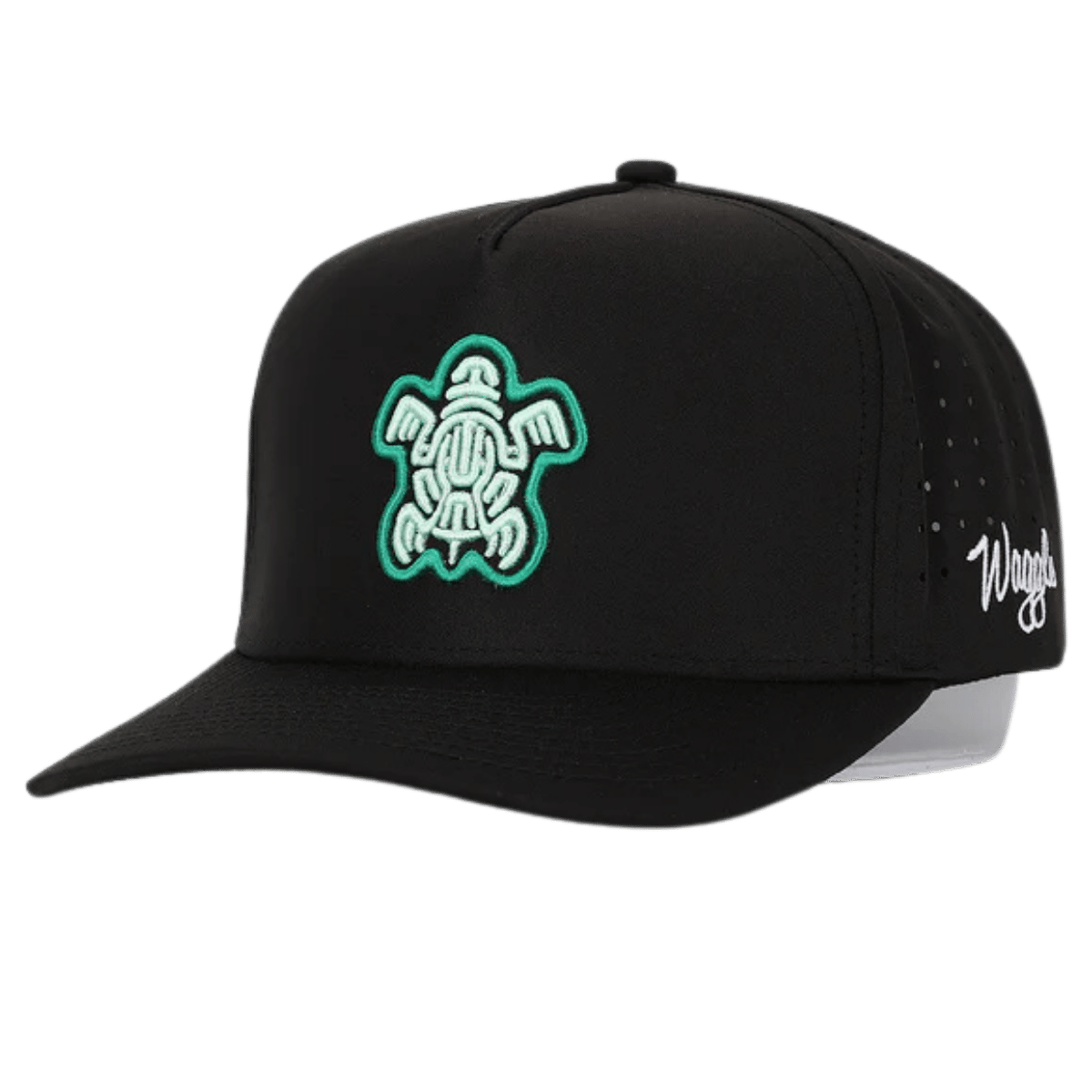 WAGGLE GOLF TORTUGA HAT BLACK FRONT SIDE VIEW