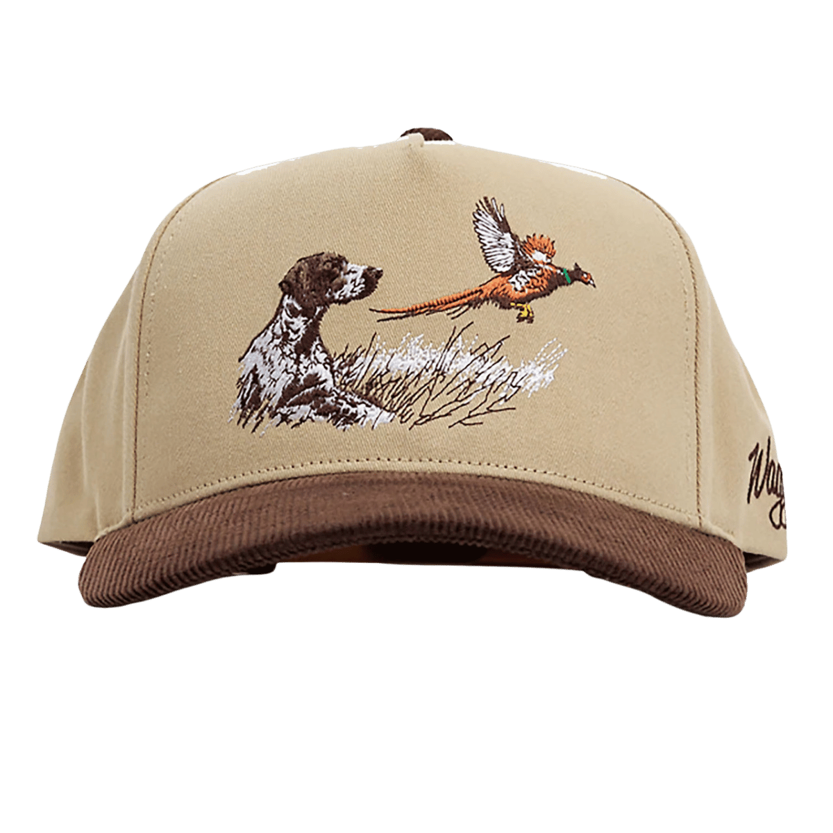 WAGGLE GOLF UPLAND CORDUROY BRIM HAT TAN FRONT VIEW