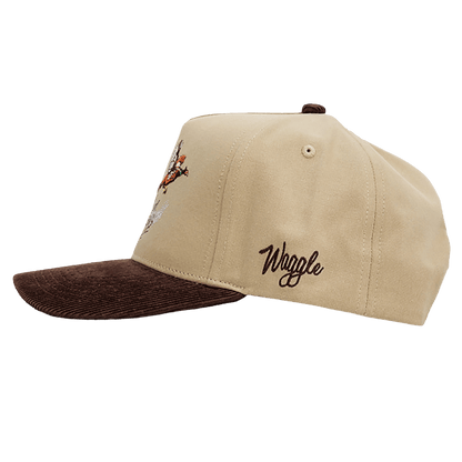 WAGGLE GOLF UPLAND CORDUROY BRIM HAT TAN SIDE VIEW