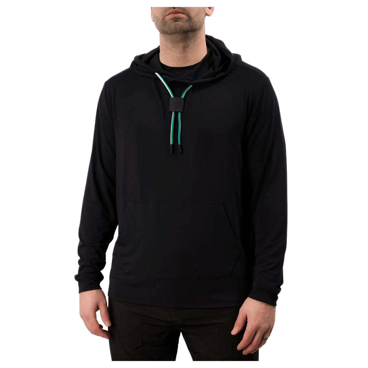 WAGGLE GOLF LINKSLUXE HOODIE BLACK MEN'S FRONT VIEW