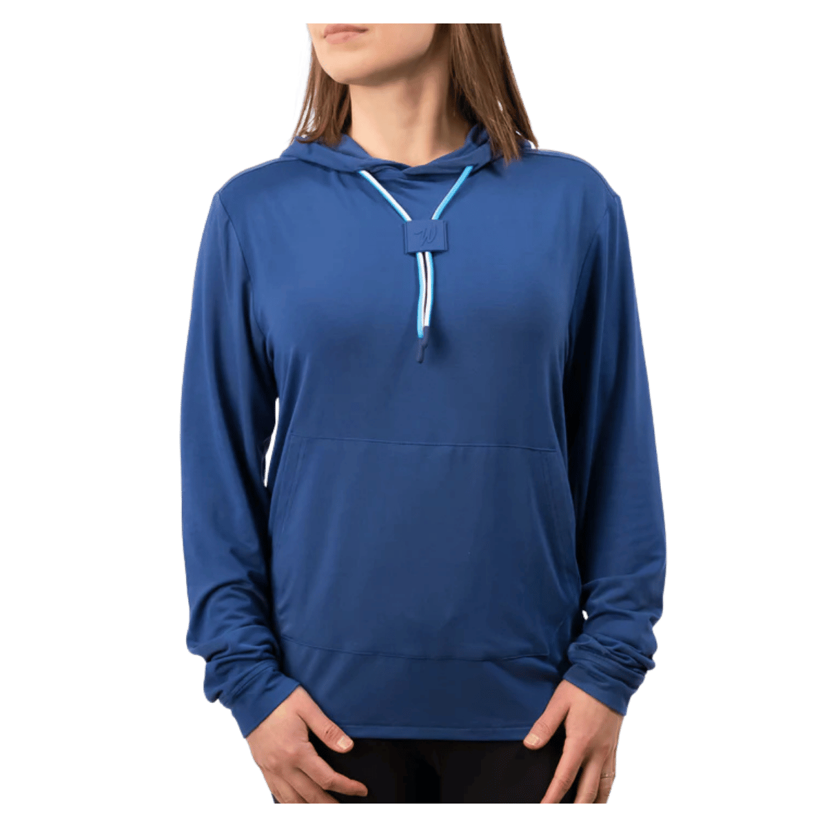 WAGGLE GOLF LINKSLUXE HOODIE NAVY WOMEN'S FRONT VIEW