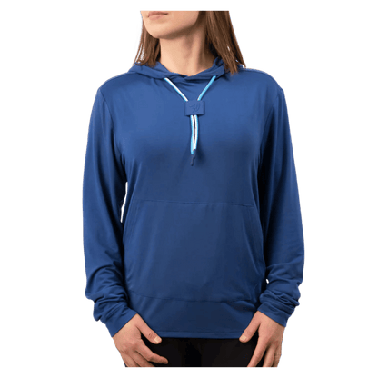 WAGGLE GOLF LINKSLUXE HOODIE NAVY WOMEN'S FRONT VIEW