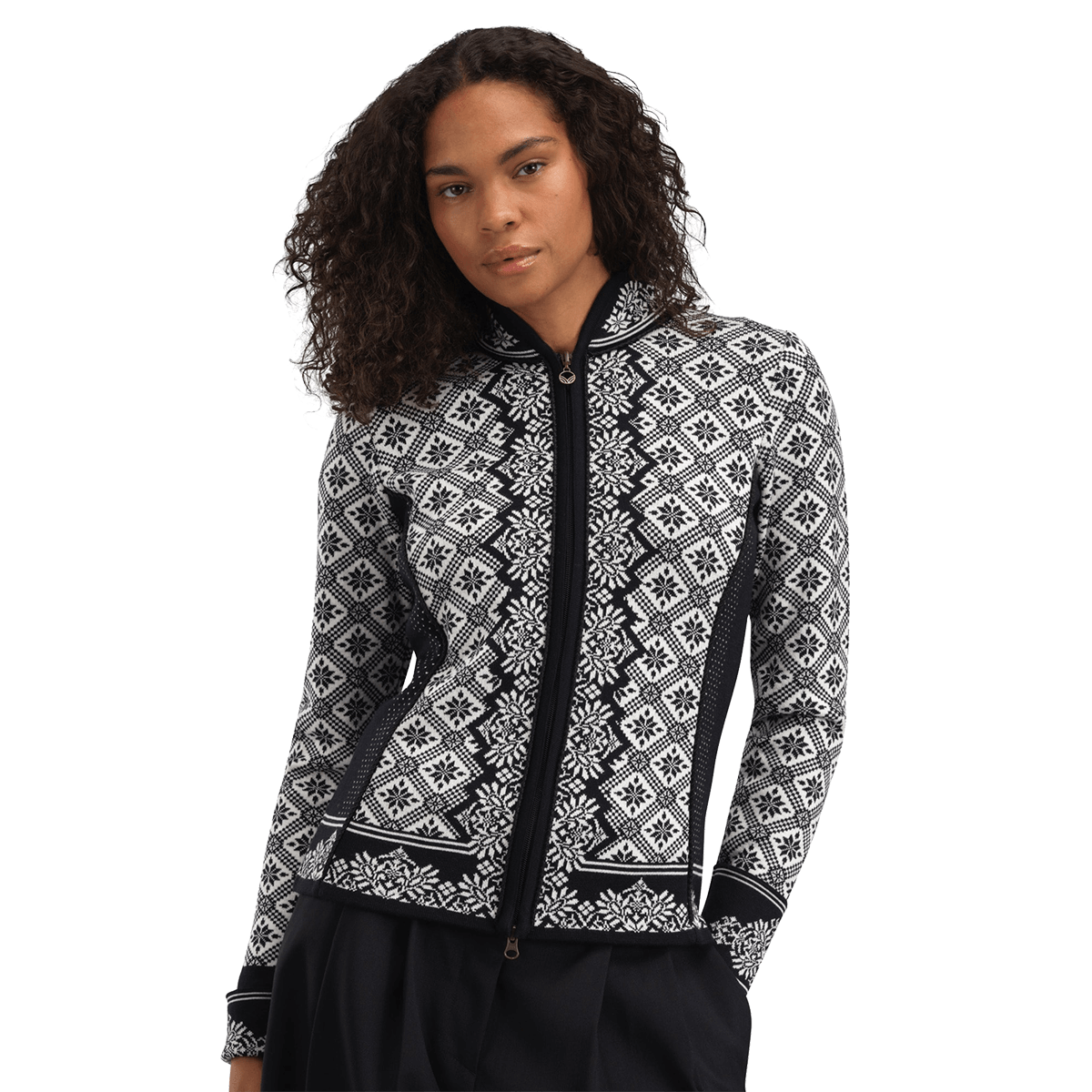 DALE OF NORWAY WOMEN'S CHRISTIANIA JACKET - MERINO WOOL -  BLACK OFFWHITE