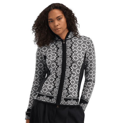 DALE OF NORWAY WOMEN'S CHRISTIANIA JACKET - MERINO WOOL -  BLACK OFFWHITE