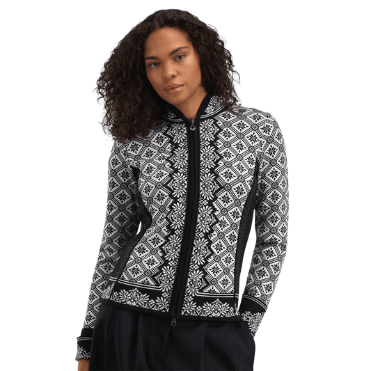 DALE OF NORWAY WOMEN'S CHRISTIANIA JACKET - MERINO WOOL -  BLACK OFFWHITE