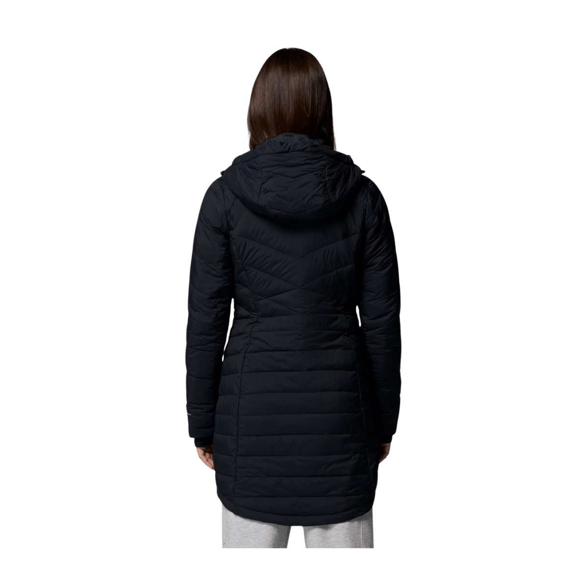COLUMBIA WOMEN'S JOY PEAK II MID HOODED JACKET - BLACK  - BACK
