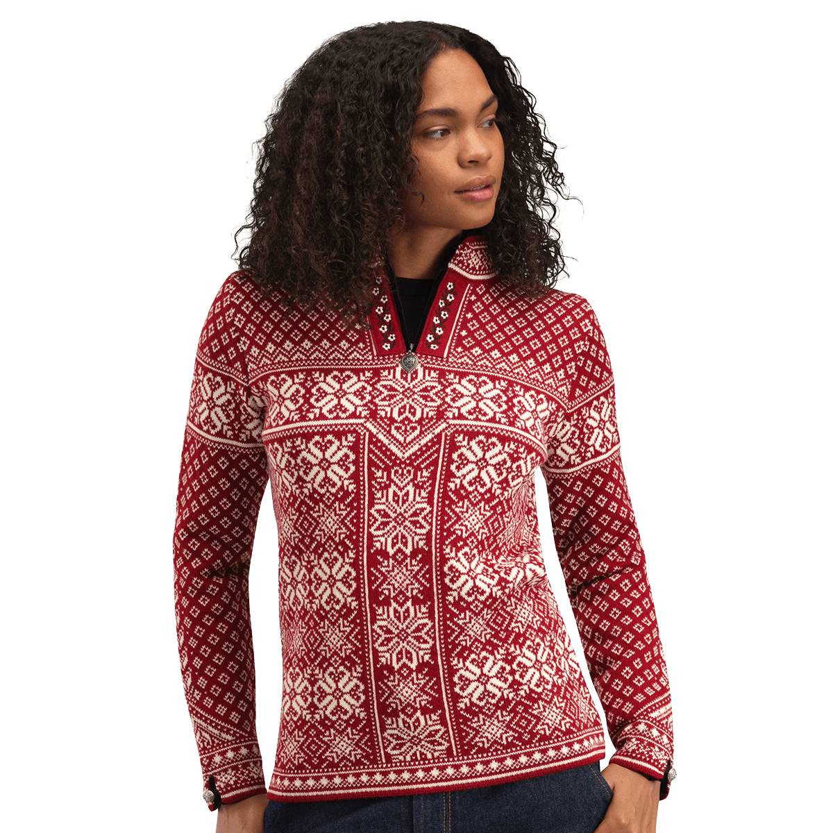 DALE OF NORWAY WOMEN'S PEACE SWEATER - RED front view