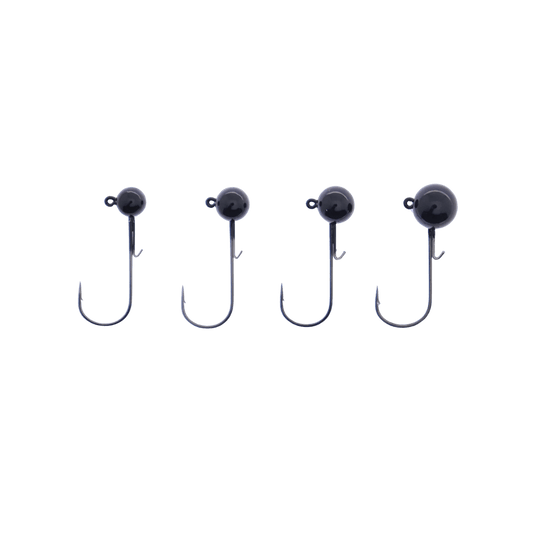 X ZONE LURES TUNGSTEN BALL HEAD JIG 2PK 3/8OZ  3/0 BLACK