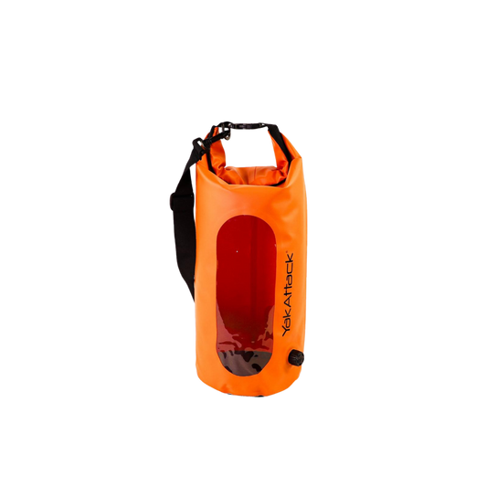 YAK ATTACK 10L ROLL TOP DRYBAG W/AIR VLVE ORANGE