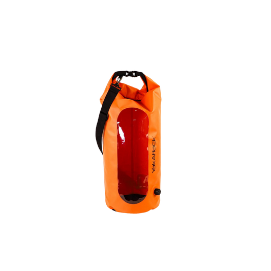 YAK ATTACK 20L ROLL TOP DRYBAG W/AIR VLVE ORANGE