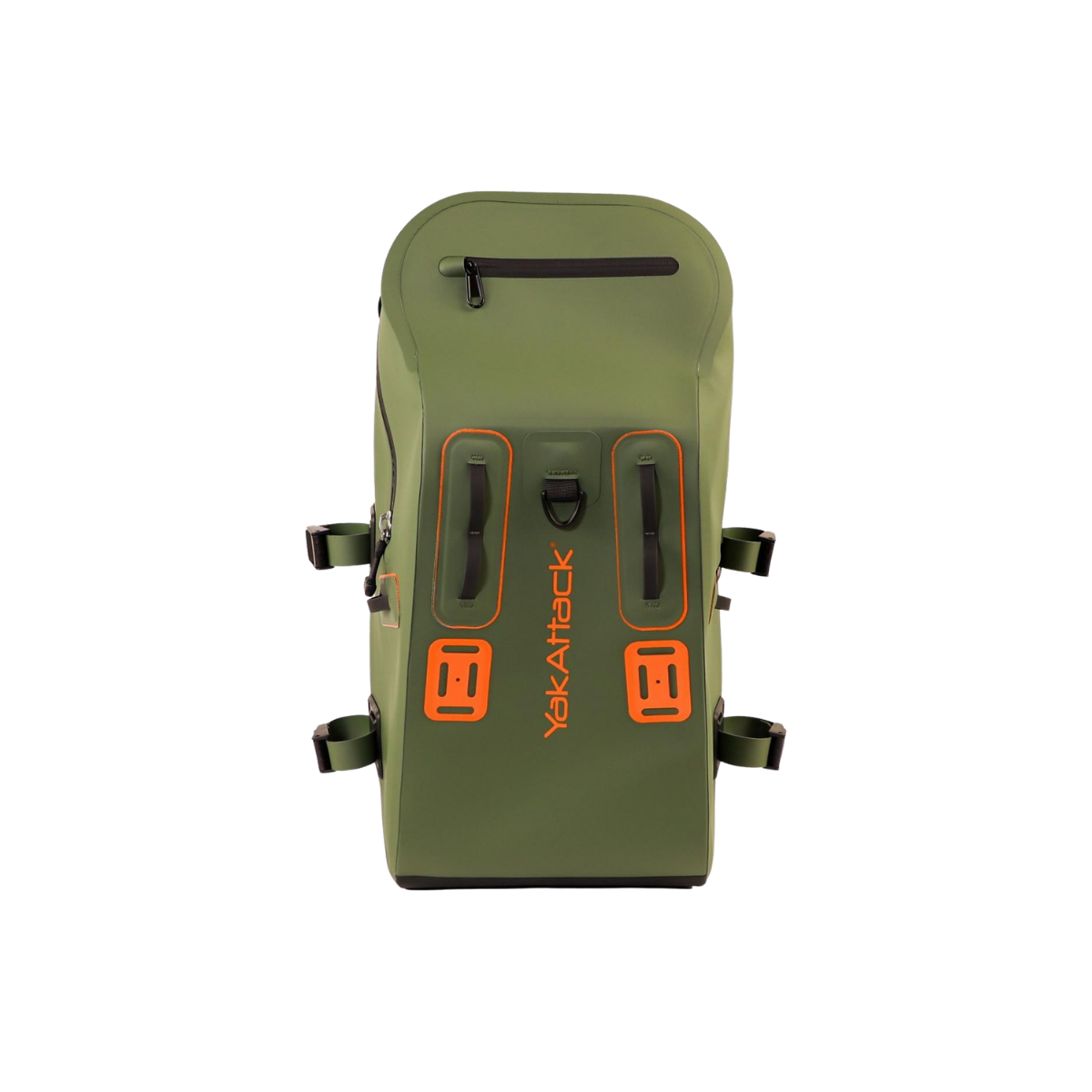 YAK ATTACK 28L BLACKWATER DRYPAK GREEN ORANGE