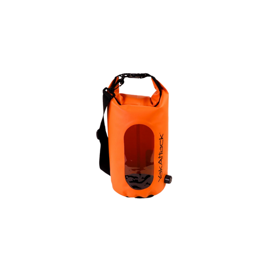 YAK ATTACK 5L ROLL TOP DRYBAG W/AIR VALVE ORANGE