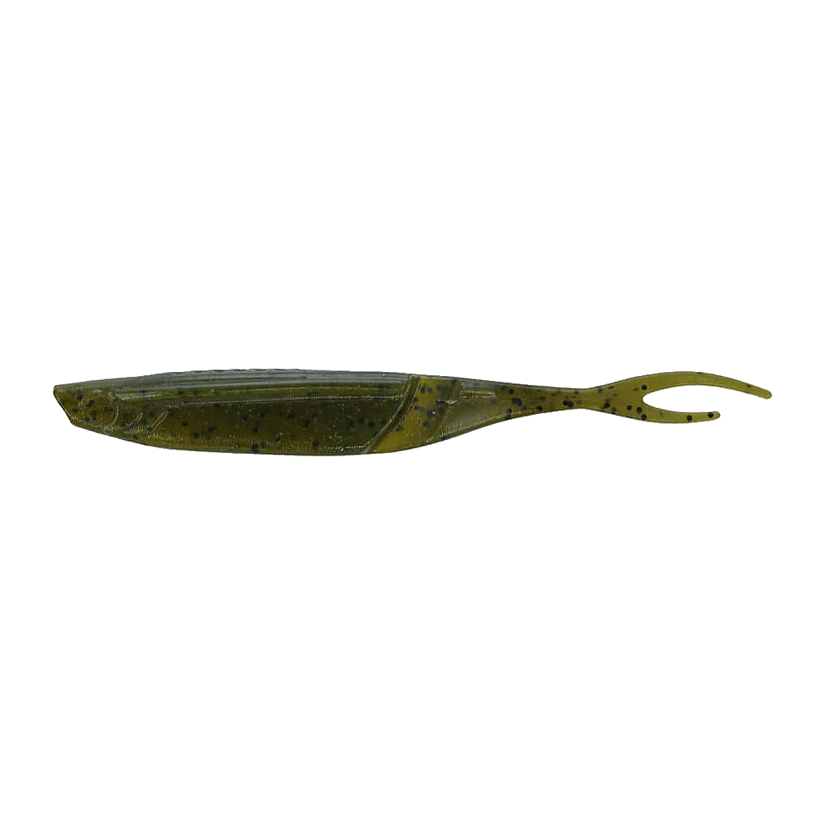 YAMAMOTO HINGE MINNOW 6PK - 5''- GREEN PUMPKIN BLACK FLAKE