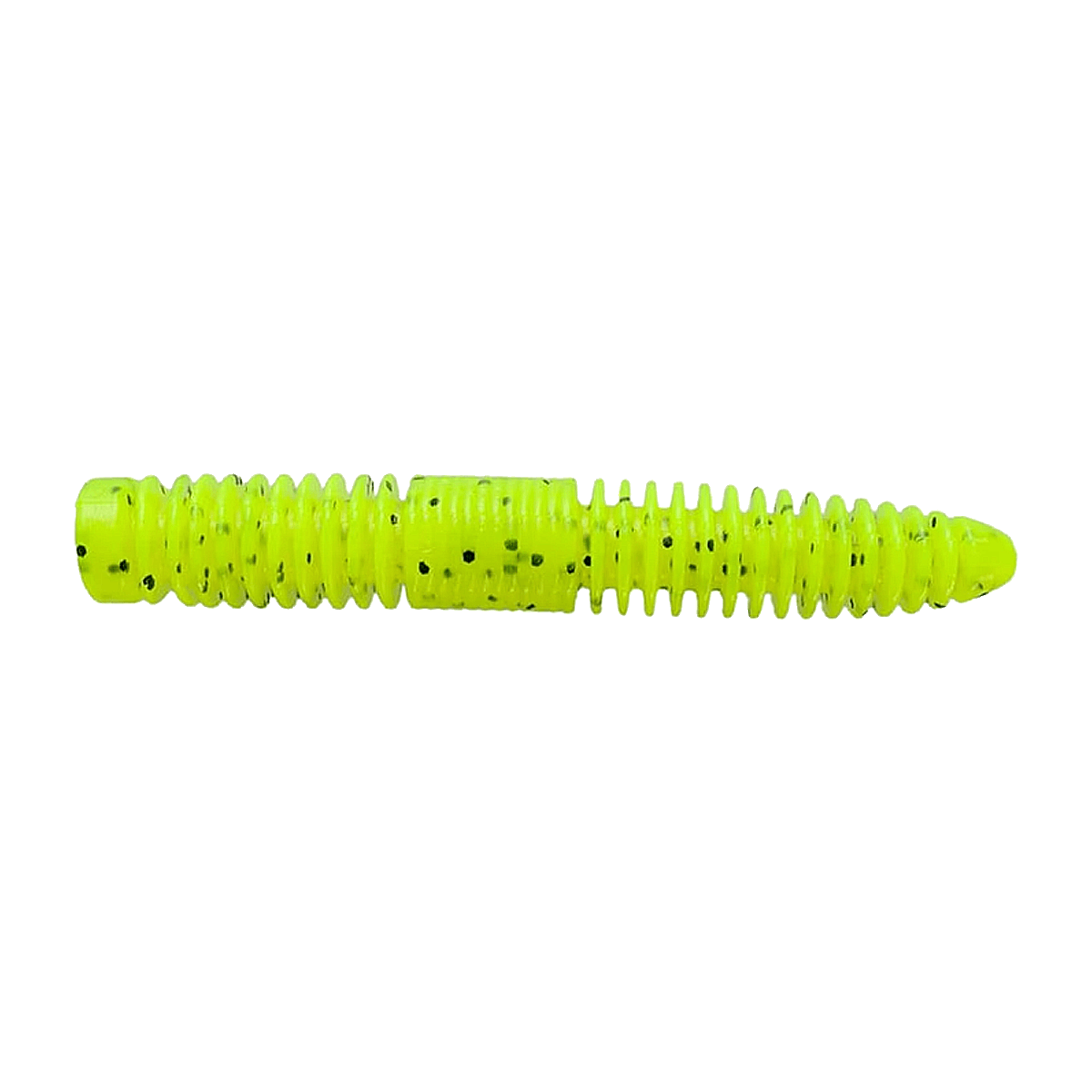 YAMAMOTO SLINKO FLOATING NED WORM 8 PK - 3.25''- CHARTREUSE BLACK FLAKE