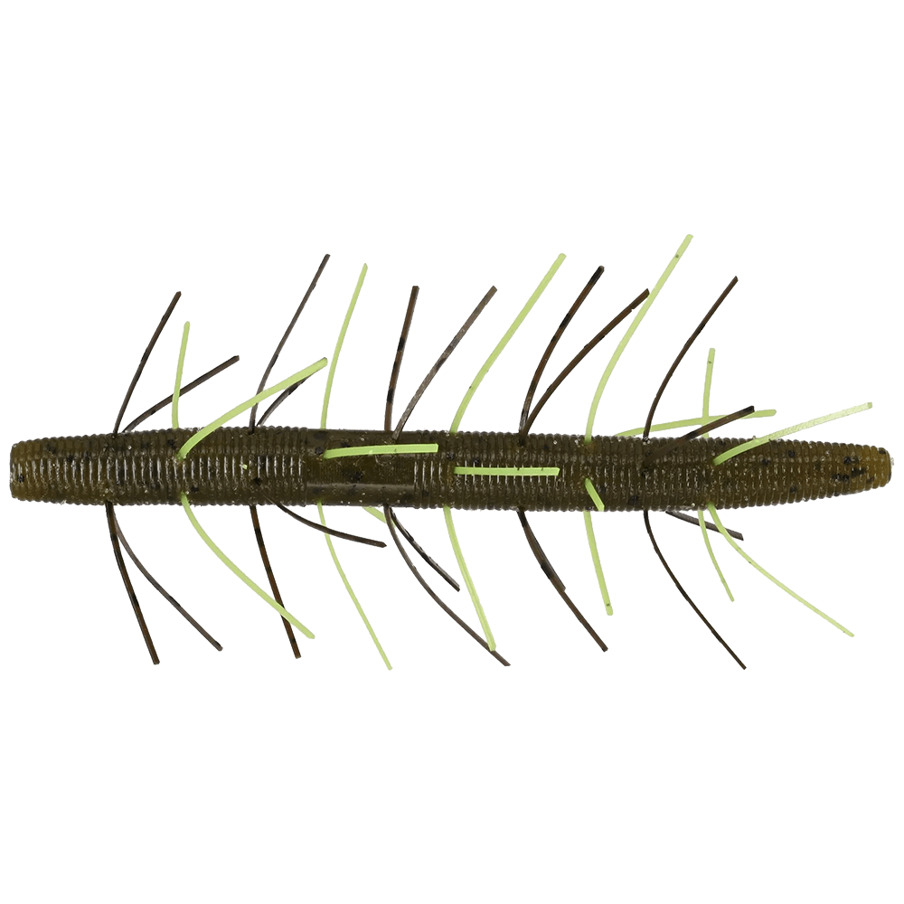 YAMAMOTO FUZZY SENKO 4PK - 5 IN green pumpkin black flake chartreuse 