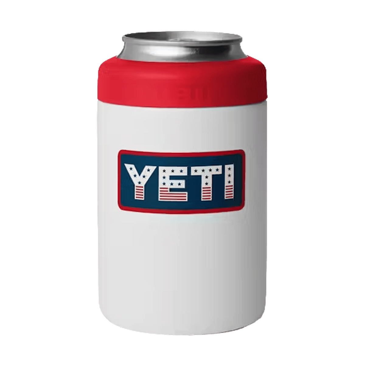 YETI RAMBLER 12OZ COLSTER CAN COOLER  WHITE RESCUE RED BADGE