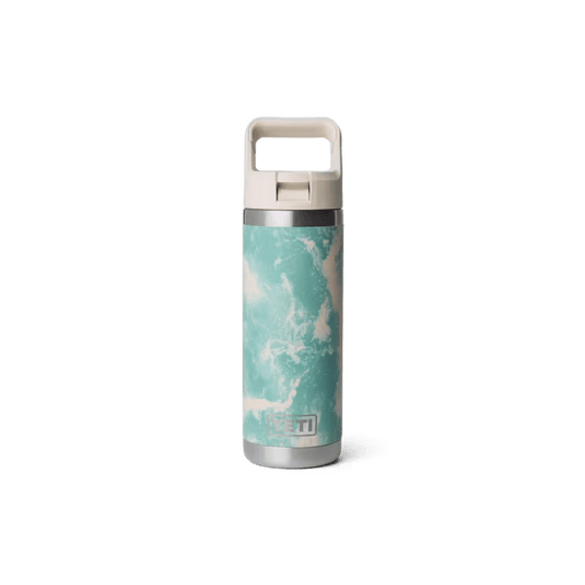 YETI RAMBLER 18OZ BOTTLE WITH COLOR CAP STRAW BIG SKY SUMMER CAMP