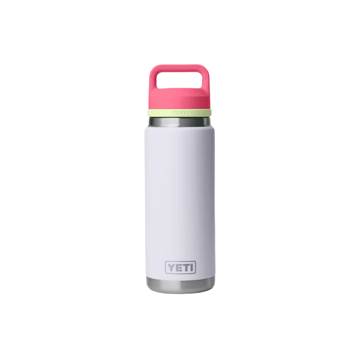 YETI RAMBLER 26 OZ WATER BOTTLE WITH COLOR-BLOCKED STRAW CAP MIST PINK GRASSHOPPER