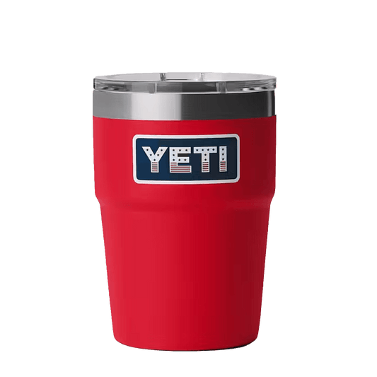 YETI PREMIUM RAMBLER 16 OZ STACKABLE CUP - RED BADGE