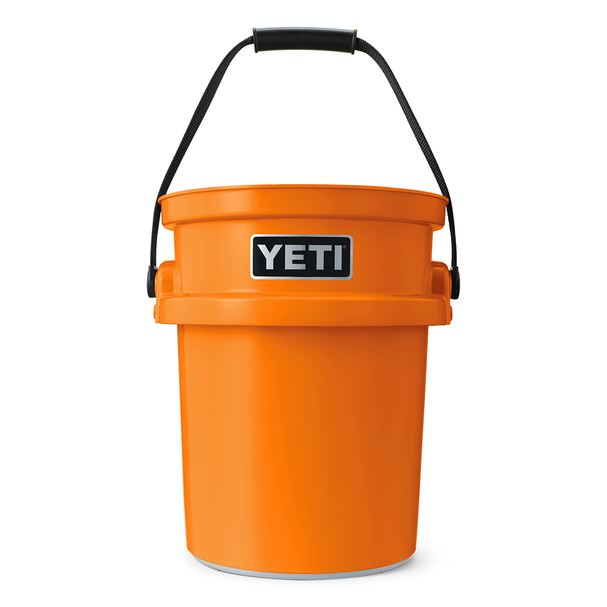Orange YETI bucket with a black handle