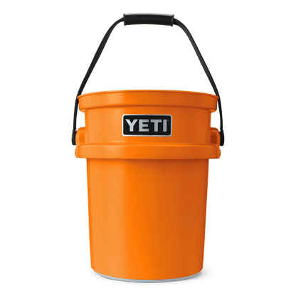 Orange YETI bucket with a black handle