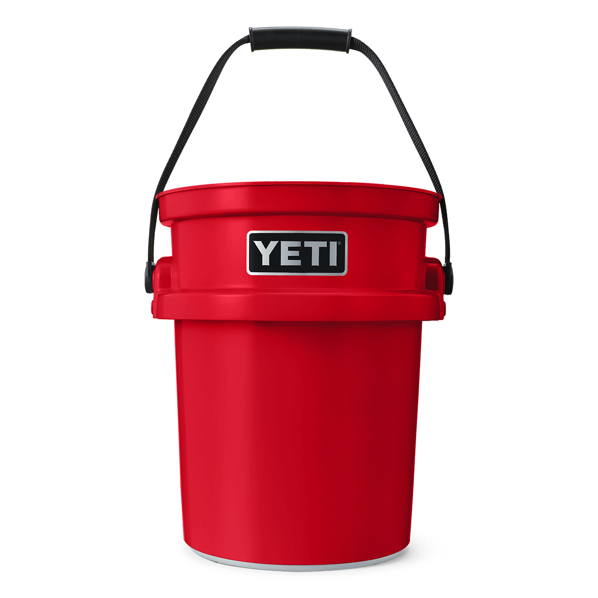 Red YETI bucket with black handle