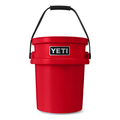 Red YETI bucket with black handle