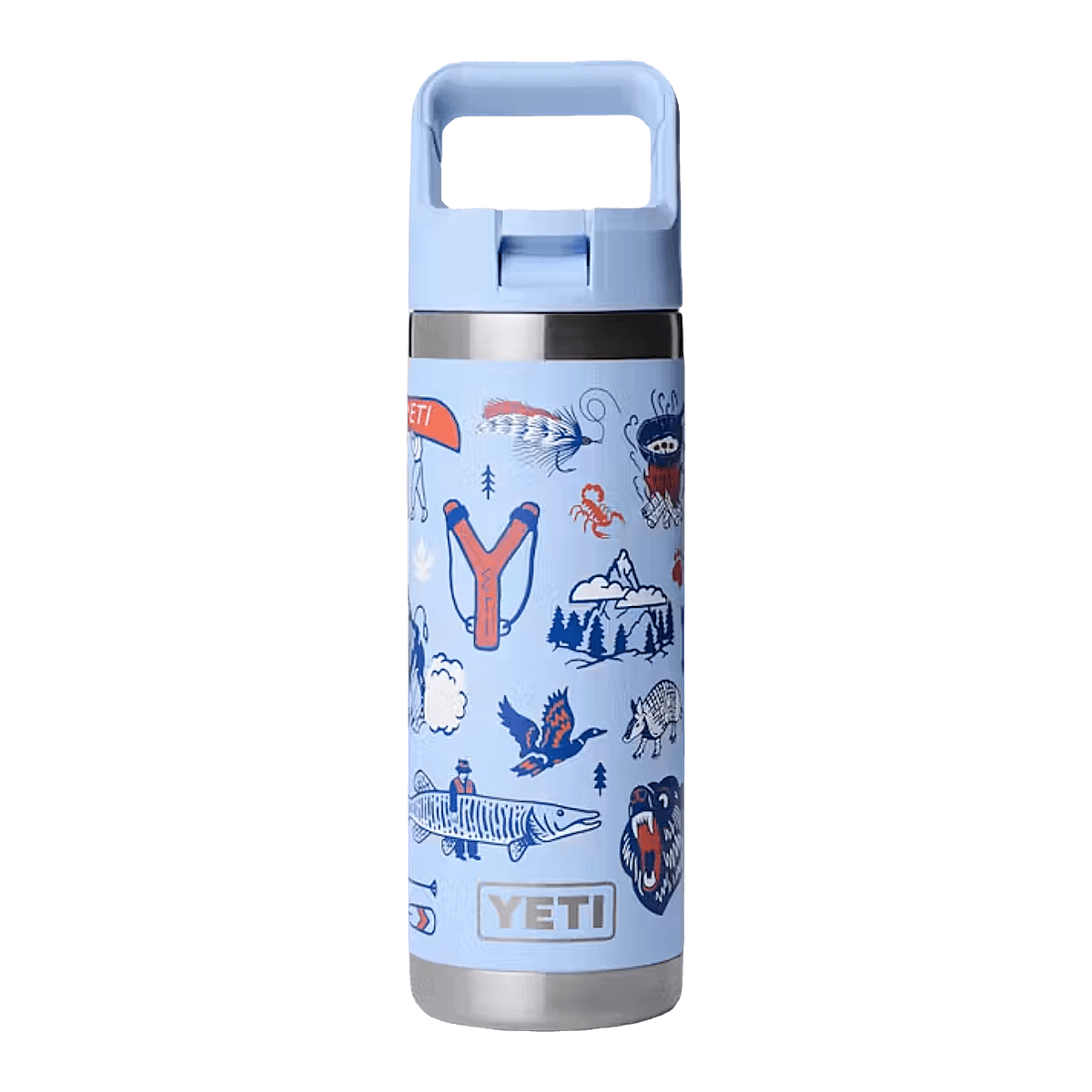 YETI RAMBLER 18OZ BOTTLE + COLOR CAP STRAW - BIG SKY SUMMER CAMP